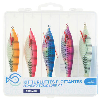 Kit SRT Turluttes Flottantes 70 mm x5 - Turluttes | Pacific P&ecirc;che