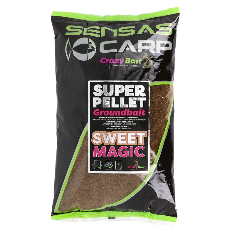 Amorce sansas crazy bait super pellet groundbait sweet magic 1kg - Soldes Feeder | Pacific P&ecirc;che