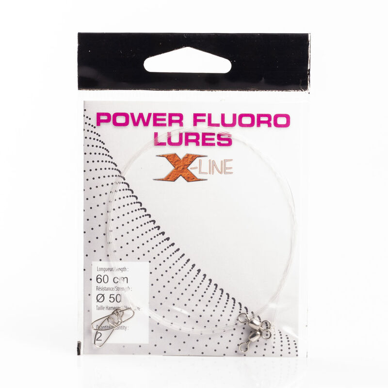 Bas de ligne fluorocarbone carnassier x-line power fluoro sp&eacute;cial leurres 60cm (x2) - Bas de ligne mont&eacute;s | Pacific P&ecirc;che