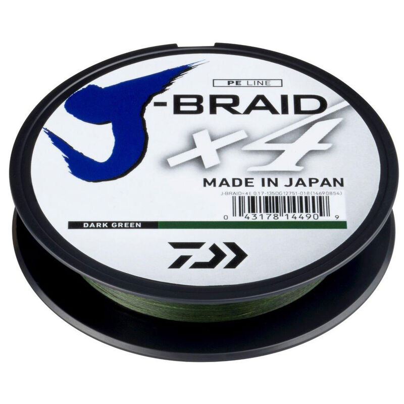 Tresse daiwa jbraid 4 brins verte 270m - Tresses | Pacific Pêche