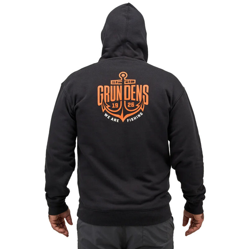 Sweatshirt Grundens Displacement Hoodie Logo Black Anchor Black - Vêtements | Pacific Pêche
