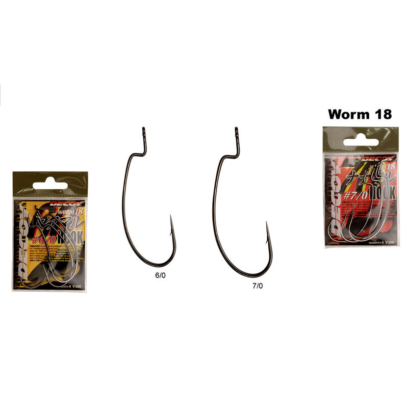 Hameçon texan carnassier decoy worm 18 (x4) - Simples | Pacific Pêche