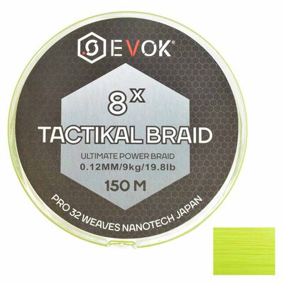 Tresse Evok Tactikal Braid 8x Jaune 150m - Tresses | Pacific Pêche