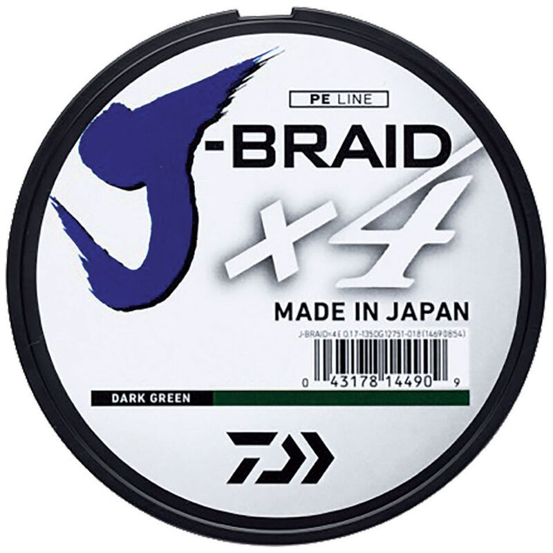 Tresse daiwa jbraid 4 brins verte 1350m - Tresse | Pacific Pêche