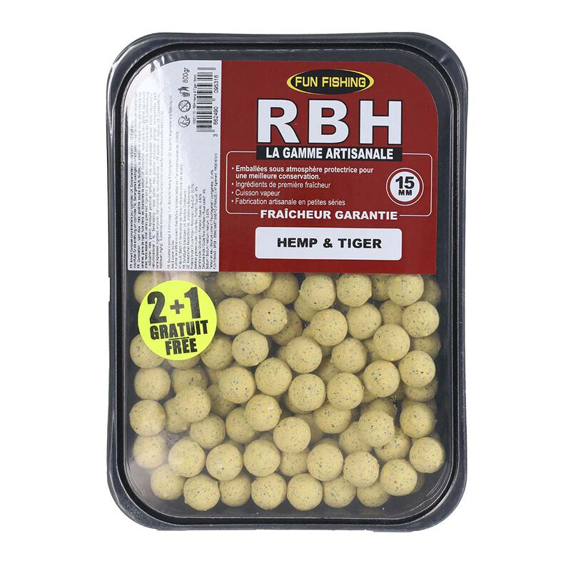 Bouillettes Fun Fishing RBH Boilies Hemp et Tiger 800g - Denses | Pacific Pêche