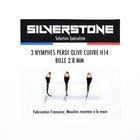 Kit 3 nymphes perdigones olives h16 bille cuivre tung 2,5 mm - Nymphes | Pacific Pêche