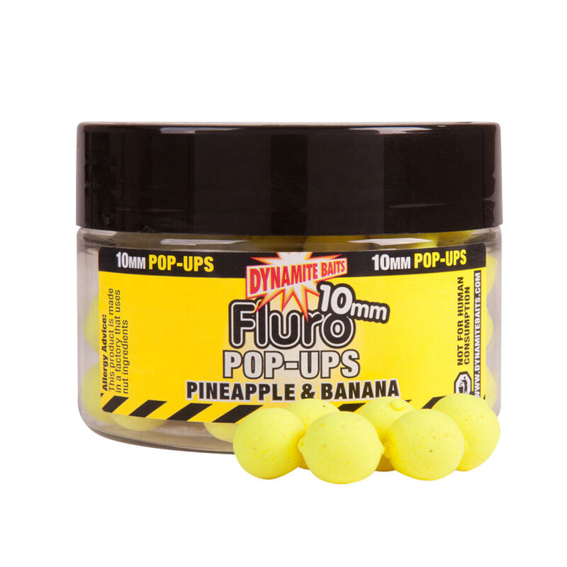 Bouillettes flottantes carpe dynamite baits fluro pop up pineapple banana - Flottantes | Pacific P&ecirc;che