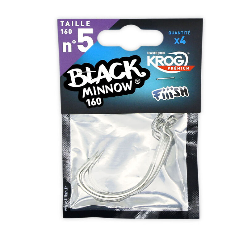 Hame&ccedil;ons texan fiiish krog premium vmc black minnow 160 (x4) - Leurres Souples | Pacific P&ecirc;che
