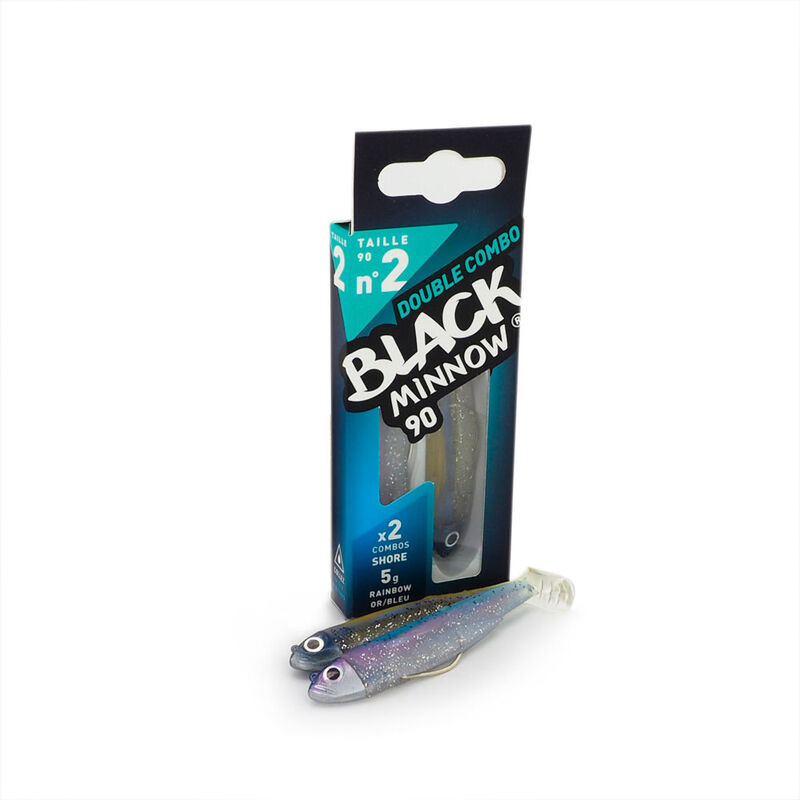 Leurre souple fiiish double combo (2 leurres montés) black minnow 90 shore 9cm 5g - Leurres souples | Pacific Pêche