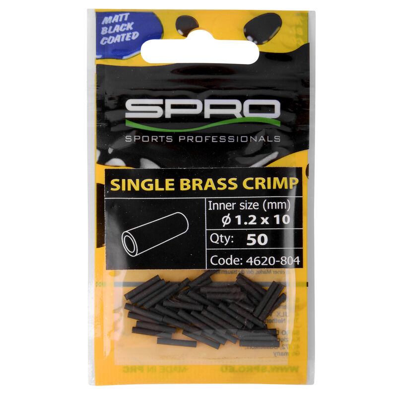 Sleeve simple carnassier spro matt black single brass crimp (x50) - Sleeves | Pacific P&ecirc;che