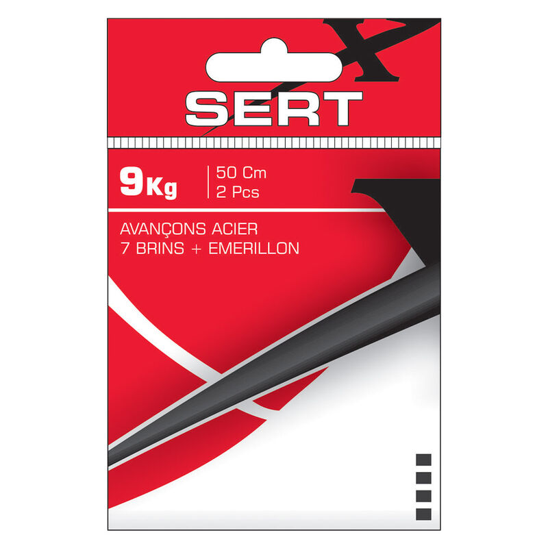 Avancon Acier Sert 7 Brins 50cm + &Eacute;merillon (x2) - Carnassier au pos&eacute; | Pacific P&ecirc;che