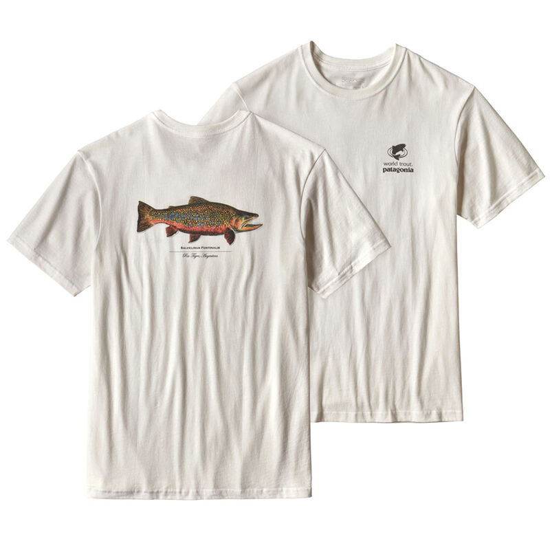 T-shirt patagonia m's world trout rio tigre (blanc) - Tee-shirts | Pacific P&ecirc;che