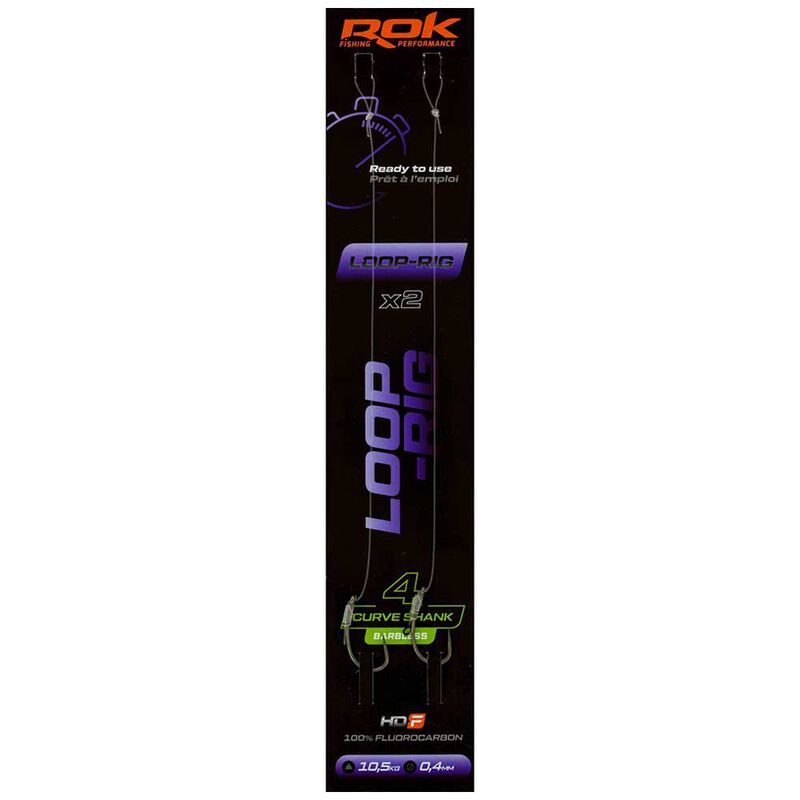 Bas de Ligne Rok Loop-Rig Curve Shank Brabless (x2) - Bas de Ligne Mont&eacute;s | Pacific P&ecirc;che