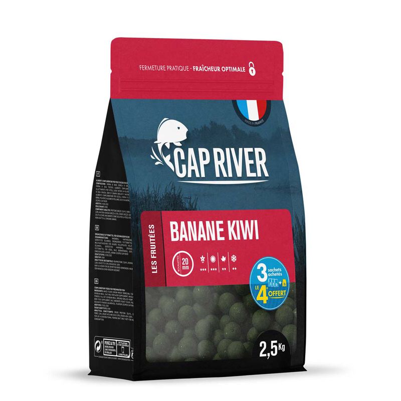 Bouillettes Cap River Banane Kiwi 2.5kg - Denses | Pacific Pêche