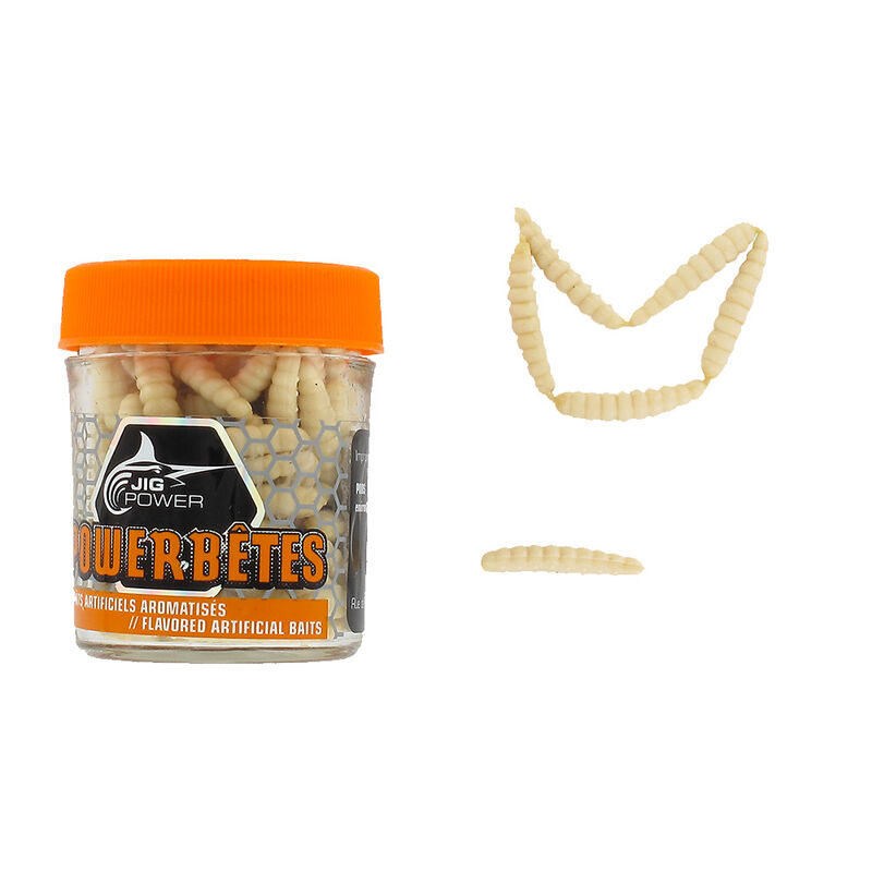 App&acirc;ts artificiels Powerbetes Vers de farine (colorie: blanc) - Larves / imitations | Pacific P&ecirc;che