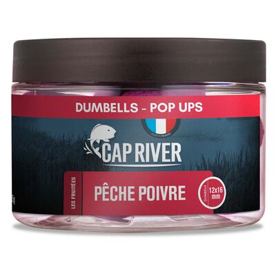 Dumbells Pop Up Cap River Pêche Poivre 12x16mm - Flottantes | Pacific Pêche