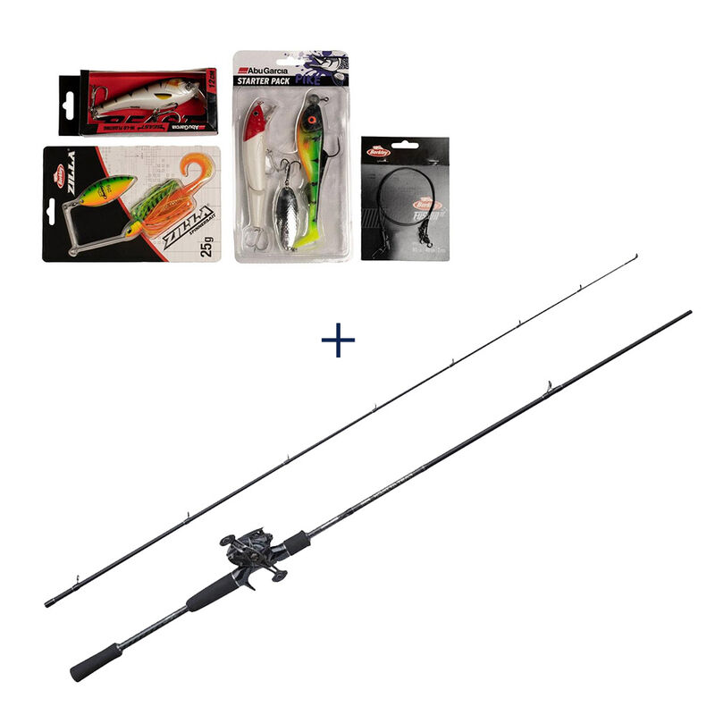 Ensemble Casting Pr&ecirc;t &agrave; P&ecirc;cher Abu Garcia Fast Attack Pro Pike 2.10m, 20-70g + Moulinet + Tresse + Leurres - Packs et ensembles | Pacific P&ecirc;che