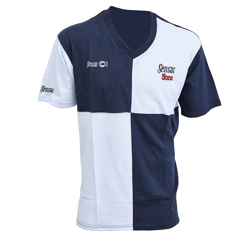 T shirt harlequin sensas blue/blanche - Manches Courtes | Pacific P&ecirc;che