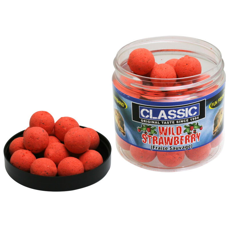Bouillettes flottantes carpe fun fishing classic pop ups fraise sauvage 50g - Flottantes | Pacific P&ecirc;che