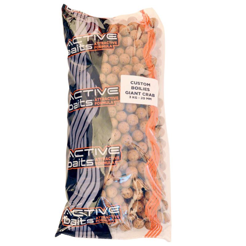 Bouillettes carpe active baits custom boilies giant crab 20mm - Denses | Pacific Pêche