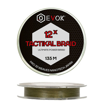 Tresse Evok Tactikal Braid 12x Verte 135m - Tresses | Pacific P&ecirc;che