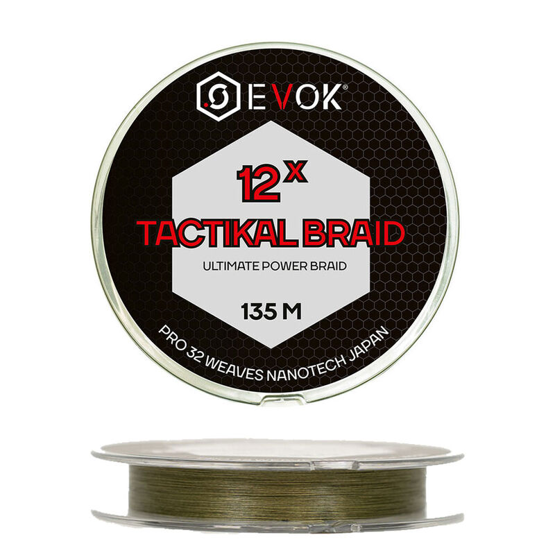 Tresse Evok Tactikal Braid 12x Verte 135m - Tresses | Pacific P&ecirc;che