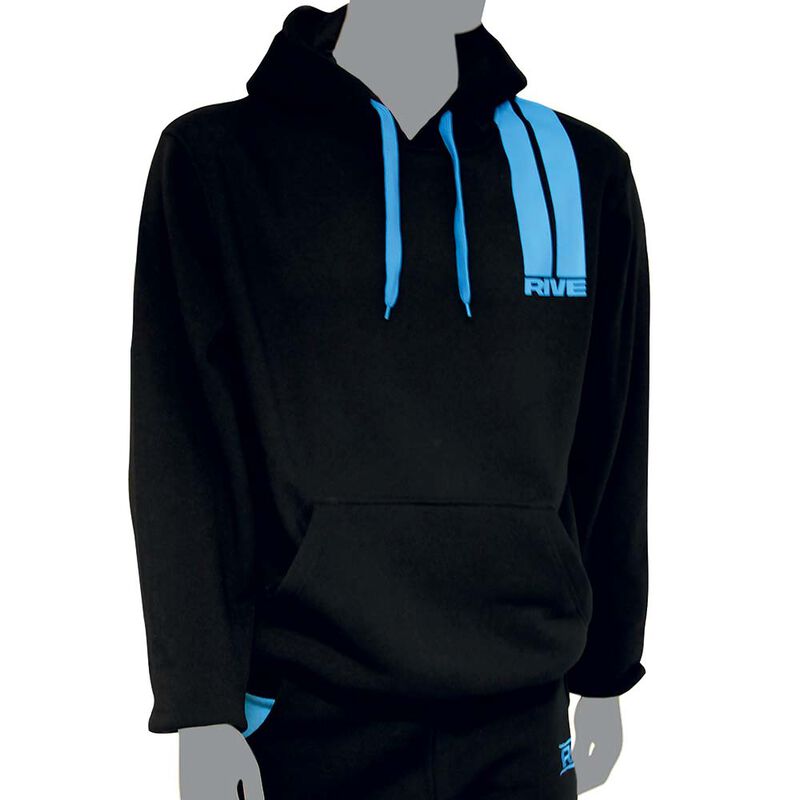 Sweat &agrave; capuche rive sans zip couleur noir-aqua - Sweat Shirt | Pacific P&ecirc;che