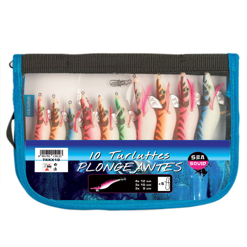 Turlutte mer flashmer kit 10 turluttes plongeantes - Turluttes | Pacific Pêche