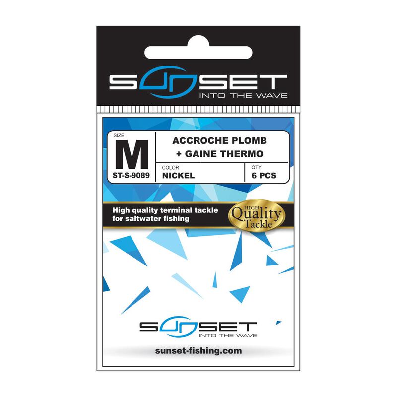 Accroche plomb sunset + gaine thermo st 9089 (x6) - Agrafes | Pacific Pêche