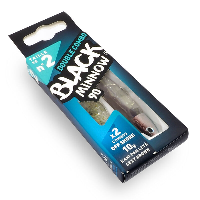 Leurre souple double combo black minnow 90 offshore 9cm 10g taille 2 - Leurres souples | Pacific P&ecirc;che