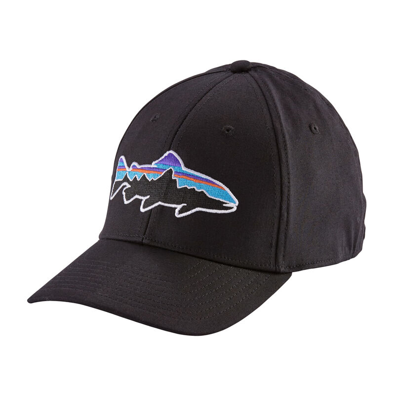 Casquette patagonia fitz roy trout stretch fit hat black - Casquettes | Pacific P&ecirc;che