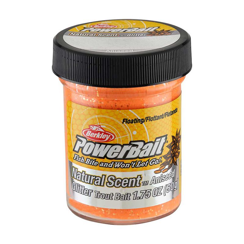 Pâte à truite berkley powerbait natural glitter trout bait aniseed orange - Pâtes à truite | Pacific Pêche