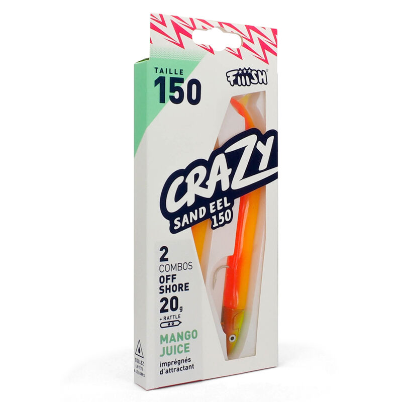 Leurres souples fiiish double combo crazy sand eel 150 off shore 15 cm 20g - Leurres souples | Pacific Pêche