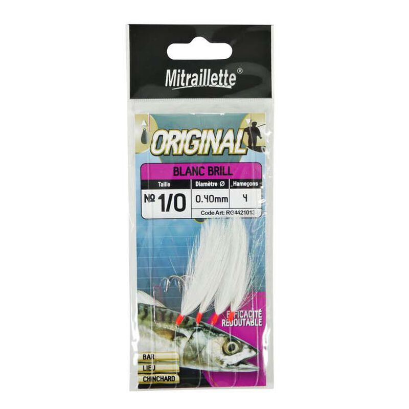 Mitraillette Ragot 4 hame&ccedil;ons Blanc Brillant - Trains de Plumes | Pacific P&ecirc;che