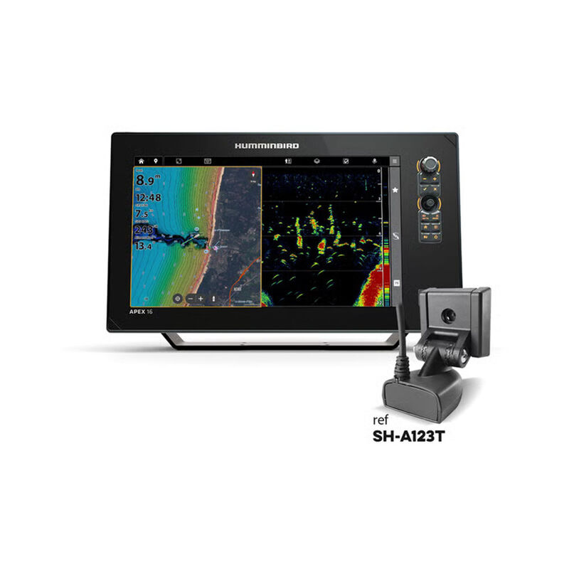 Sondeur Humminbird Combin&eacute; Tactile APEX 16 - Version DS - Sonde Tableau Arri&egrave;re + T&deg; - Sondeurs | Pacific P&ecirc;che