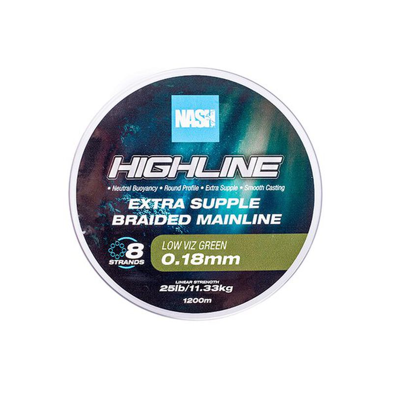 Tresse Nash Highline Extra Supple Braid Green 600m - Tresse | Pacific Pêche
