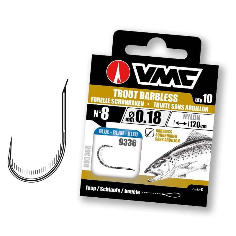 Hameçons VMC Bleu sans ardillon 10 par pochette - Hameçons | Pacific Pêche
