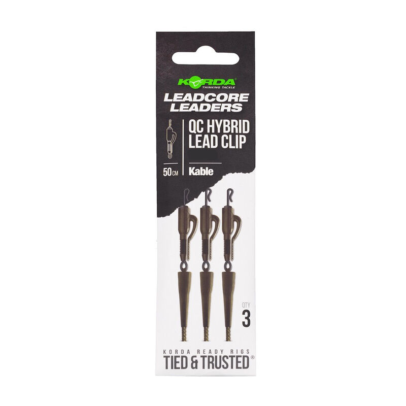 Leadcore Korda Kable Leadcore Leader Hybrid Lead Clip QC Swivel 50cm - Leadcore | Pacific P&ecirc;che