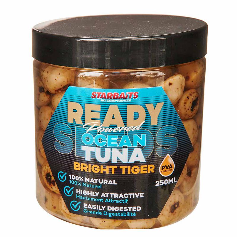 Graine Cuite Starbaits Ready Seed Bright Tiger Ocean Tuna 250ml - Pr&ecirc;tes &agrave; l'emploi | Pacific P&ecirc;che