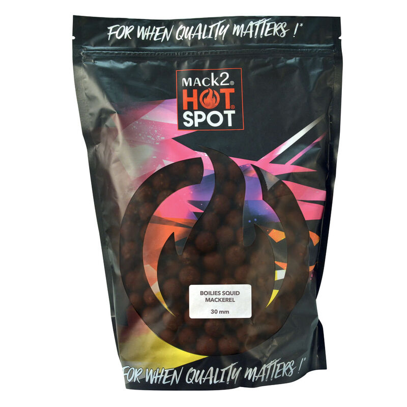 Bouillettes carpe mack2 power cat boilies squid mackerel 30mm 1kg - Denses | Pacific P&ecirc;che