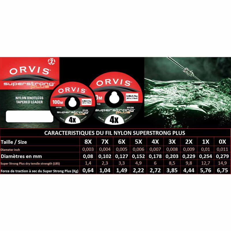 Fil nylon mouche orvis super strong plus (100 m) - Monofilaments | Pacific P&ecirc;che