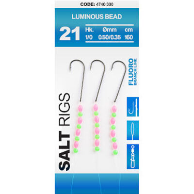 Bas de Ligne SPRO Salt Rig 21 Luminous Beads - Bas de Lignes / Lignes Montées | Pacific Pêche