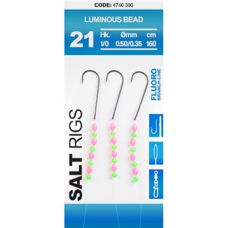 Bas de Ligne SPRO Salt Rig 21 Luminous Beads - Bas de Lignes / Lignes Montées | Pacific Pêche