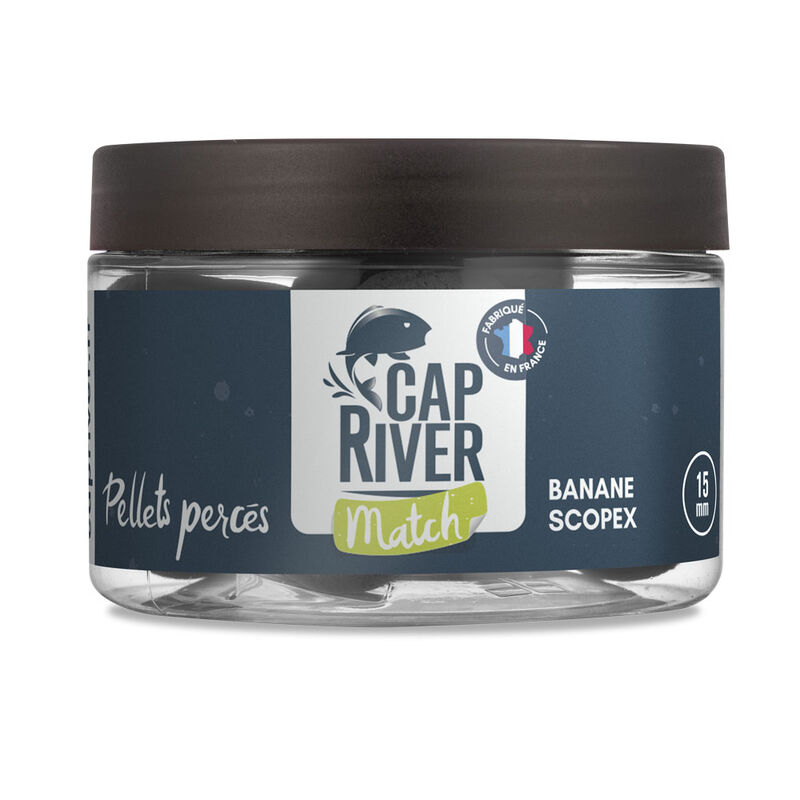 Pellet perc&eacute; Cap River Banane scopex (pot de 80g) - Pellets | Pacific P&ecirc;che