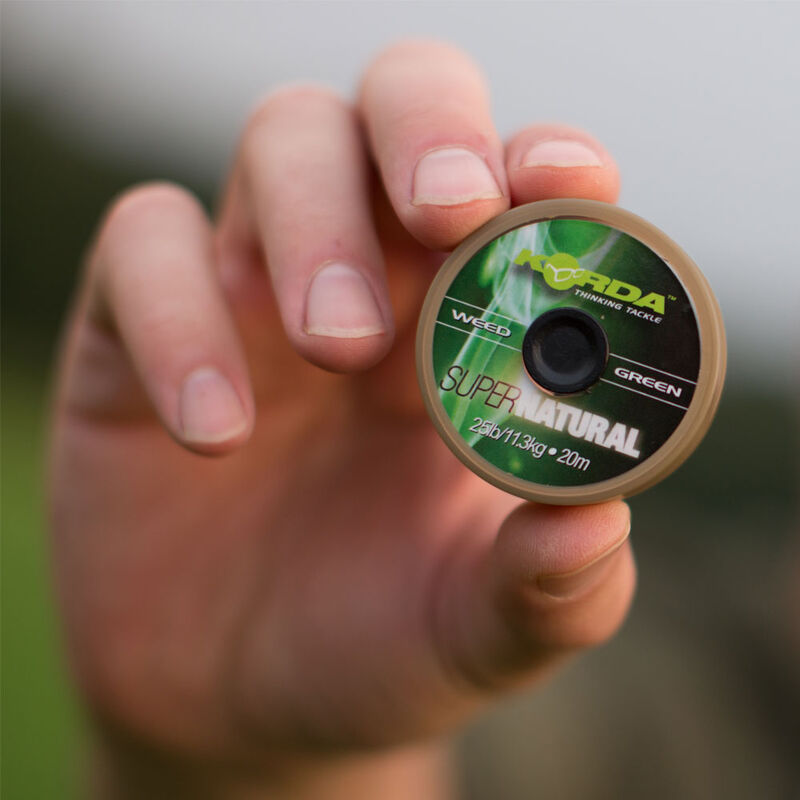 Tresse &agrave; bas de ligne carpe korda super natural 18lbs - Tresse BDL | Pacific P&ecirc;che