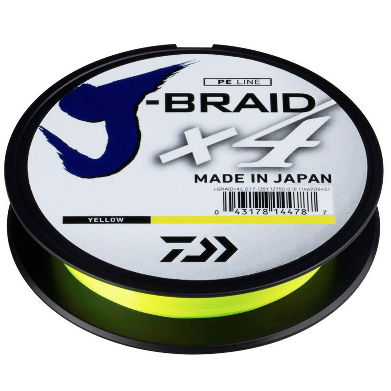 Tresse daiwa jbraid 4 brins jaune 270m - Tresses | Pacific Pêche