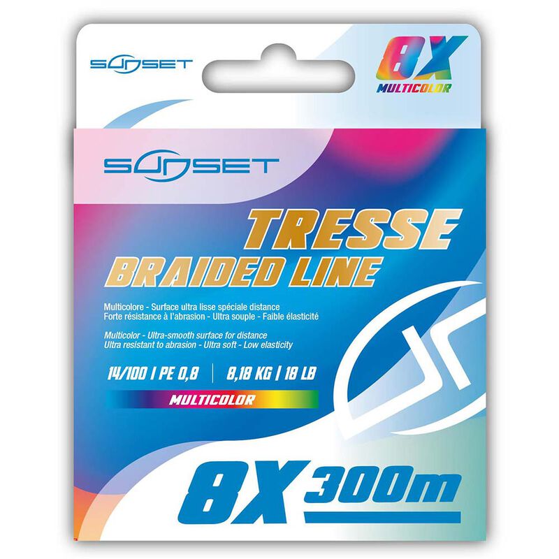 Tresse Sunset Competition Multicolor RS x8 300 m - Tresses | Pacific P&ecirc;che