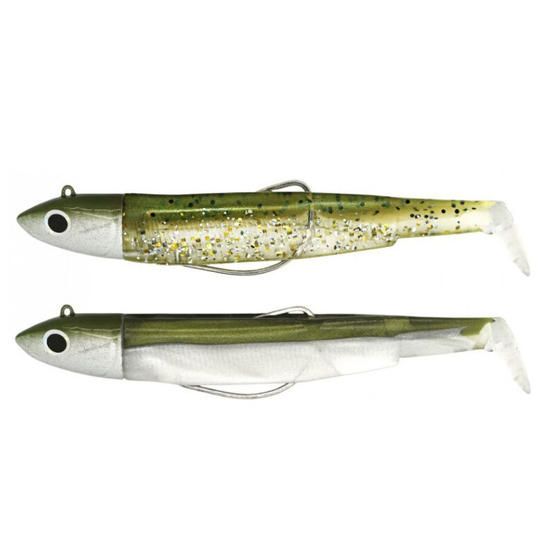 Leurre souple fiiish double combo (2 leurres montés) black minnow 90 shore 9cm 5g - Leurres souples | Pacific Pêche