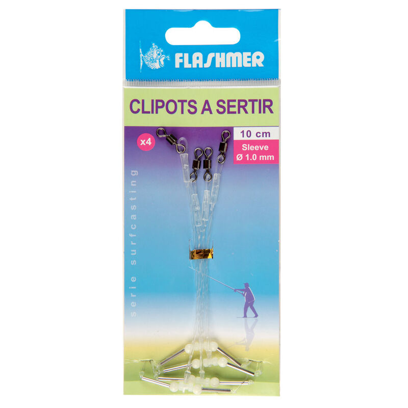Clipots &agrave; sertir flashmer (4 pi&egrave;ces par pochette) - Coulisseaux/Clipots | Pacific P&ecirc;che