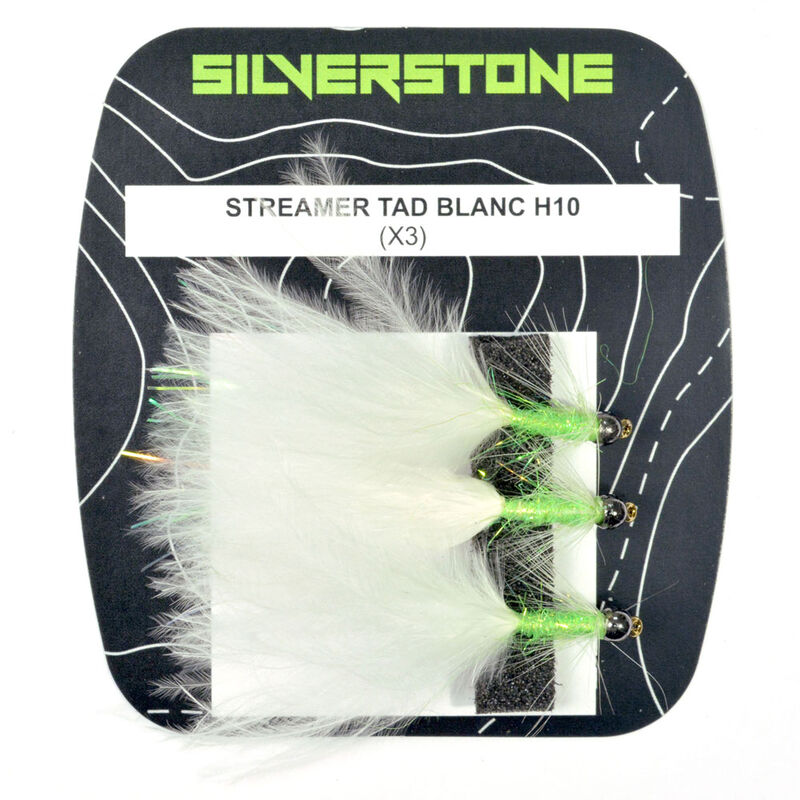 Mouche streamer silverstone tad blanc h10 (x3) - Streamers | Pacific Pêche